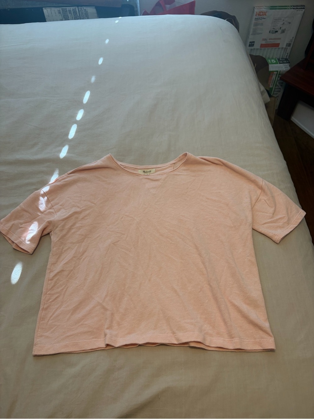Madewell boxy tee peach/pink size XS
